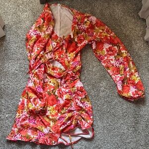 SHEIN Floral Mini Dress - Red and Pink